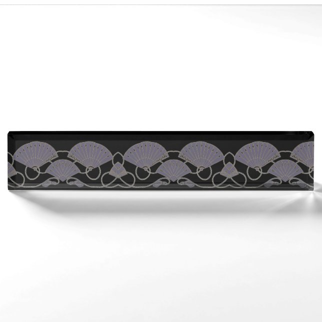 Elegant Purple Fan Nameplate (Front)