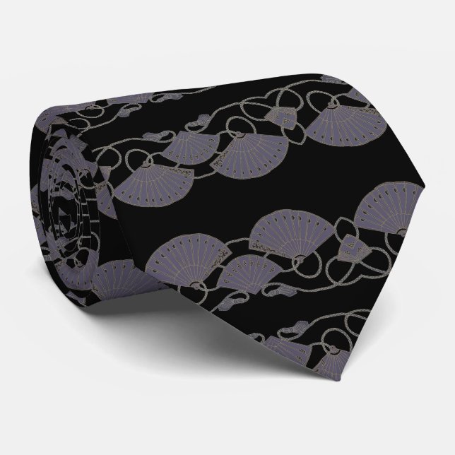 Elegant Purple Fan Tie (Rolled)