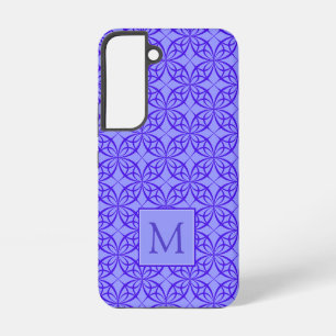 Elegant Purple Filigree Pattern Monogram Samsung Galaxy Case