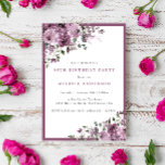 Elegant Purple Floral 80th Birthday Party Invitation<br><div class="desc">Step into a world of timeless elegance with our “Elegant Purple Floral 80th Birthday Party Invitation.” This design is a masterpiece of grace and sophistication, celebrating the beauty of a life well lived and the promise of a meaningful celebration. A watercolor bouquet of watercolor purple roses takes centre stage, each...</div>