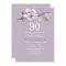 Elegant Purple Floral 90th Birthday Party Invite