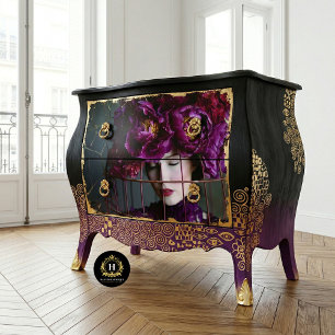 Elegant Purple Floral Birdcage Hat Furniture Tissue Paper