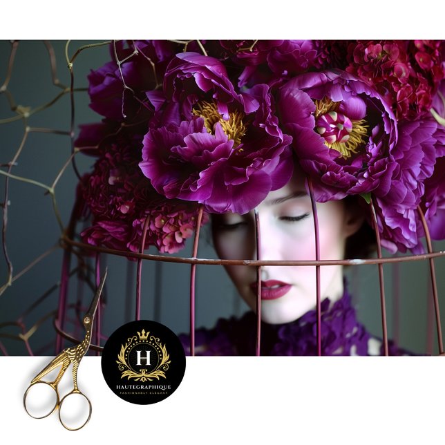 Elegant Purple Floral Birdcage Hat Tissue Paper (Creator Uploaded)