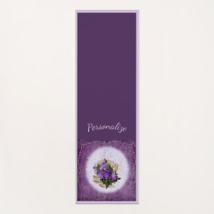 Elegant Purple Floral Bouquet Flower Yoga Namaste Mat