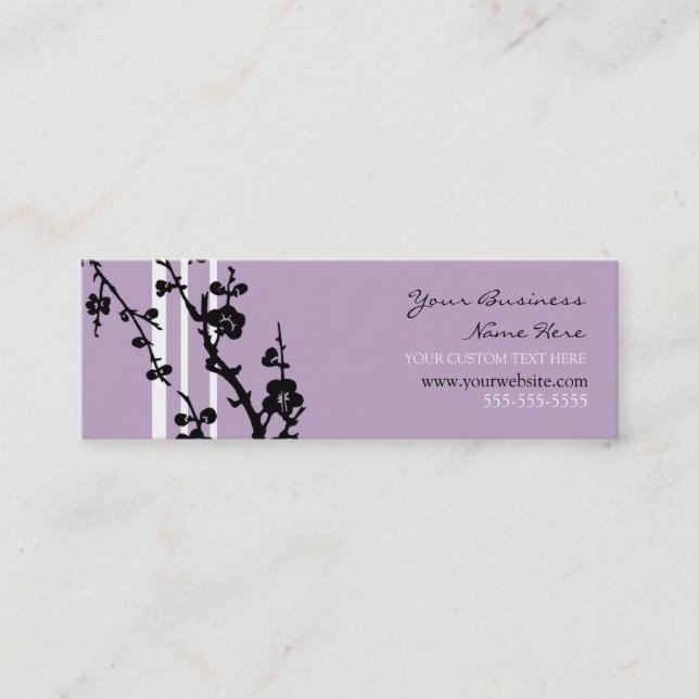 Elegant Purple Floral Business Cards (Front)