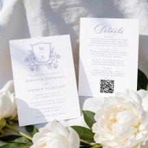 Elegant Purple Floral Crest All in One Wedding