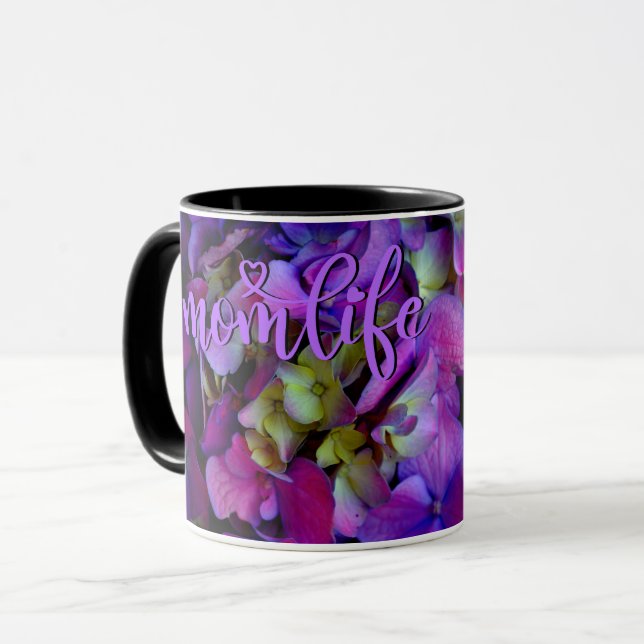 Elegant purple floral flowers Best Mum Eer Mug (Front Left)
