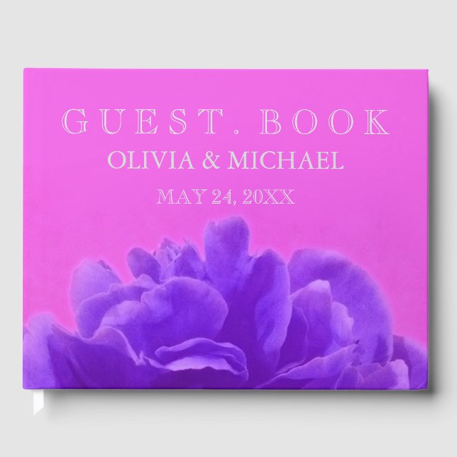Elegant Purple Floral Guest Book (Front)