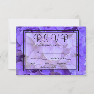 Elegant purple floral Hydrangeas Lavender RSVP Card