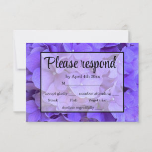 Elegant purple floral Hydrangeas Lavender RSVP Card