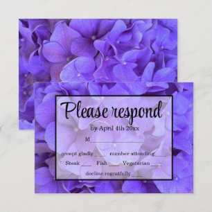 Elegant purple floral Hydrangeas Lavender RSVP Card