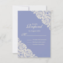 Elegant Purple Floral Lace Response Card
