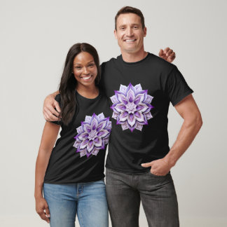 Elegant Purple Floral Mandala – Intricate Bloom T-Shirt