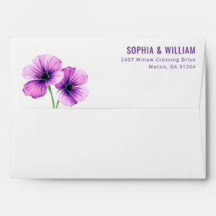 Elegant Purple Floral Minimalist Envelope