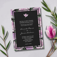 Elegant Purple Floral on Black Wedding