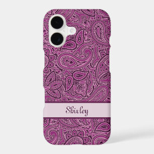 Elegant Purple Floral Paisley Pattern With Name