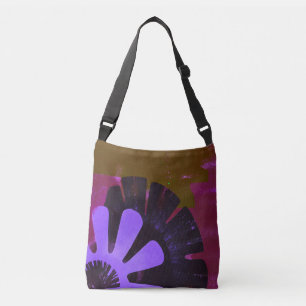 Elegant Purple Floral Pattern Crossbody Bag