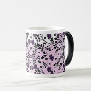 Elegant Purple Floral Pattern for Kitchen Decor Magic Mug