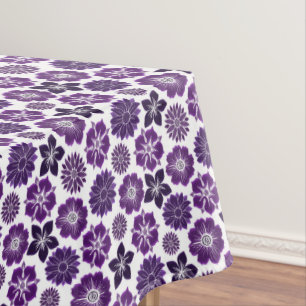 Elegant Purple Floral Pattern Tablecloth