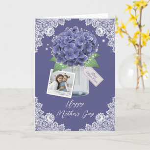 Elegant Purple Floral Photo Happy Mother's Day Card