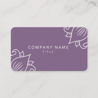 Elegant Purple Floral Professional Business Card