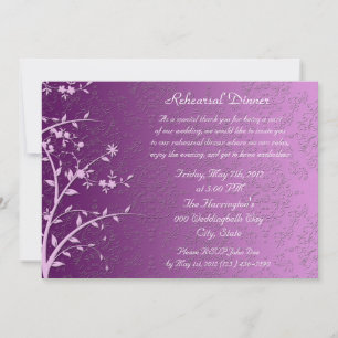 Elegant Purple Floral Rehearsal Dinner Invitation