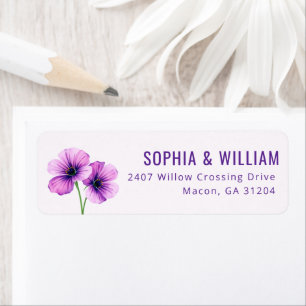 Elegant Purple Floral Return Address Label