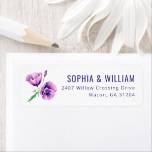Elegant Purple Floral Return Address Label