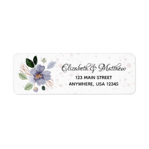 Elegant Purple Floral Return Address Return Address Label