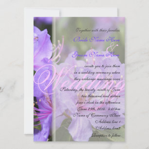Elegant purple floral spring/summer wedding invitation