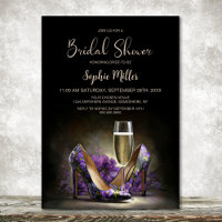 Elegant Purple Floral Stiletto Shoes Bridal Shower