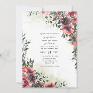Elegant Purple Floral Watercolor Wedding