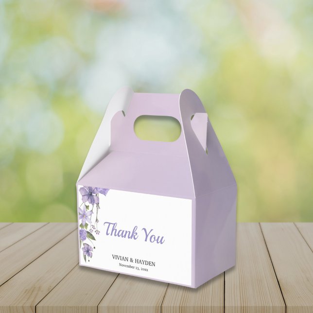 Elegant Purple Floral Wedding Favour Box (Creator Uploaded)