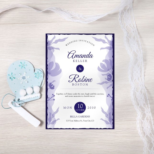 Elegant Purple Floral Wedding Invitation (Creator Uploaded)