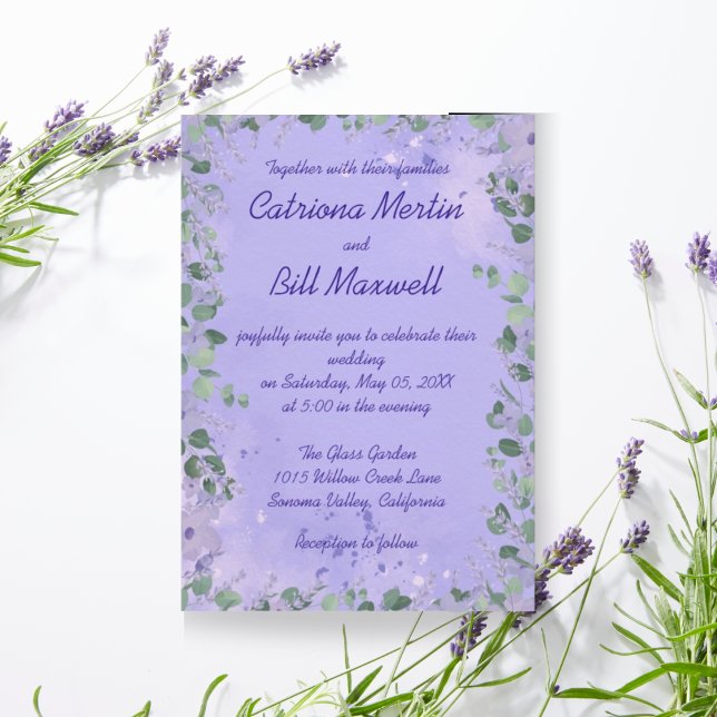 Elegant Purple Floral Wedding Invitation (Creator Uploaded)