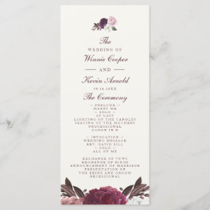 Elegant Purple Floral Wedding Program