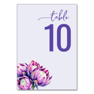 Elegant Purple Floral Wedding Table Card