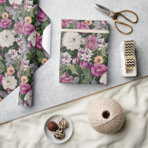 Elegant Purple Floral Wildflower Wrapping Paper