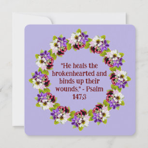 Elegant Purple Floral Wreath Religious Blank