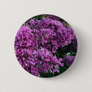 Elegant purple florals purple lilacs 6 cm round badge