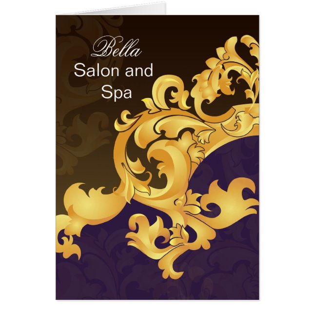 elegant purple flourish Business Thank You Cards (Front)