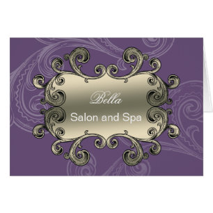 elegant purple flourish Business Thank You Cards