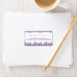 Elegant purple flower label