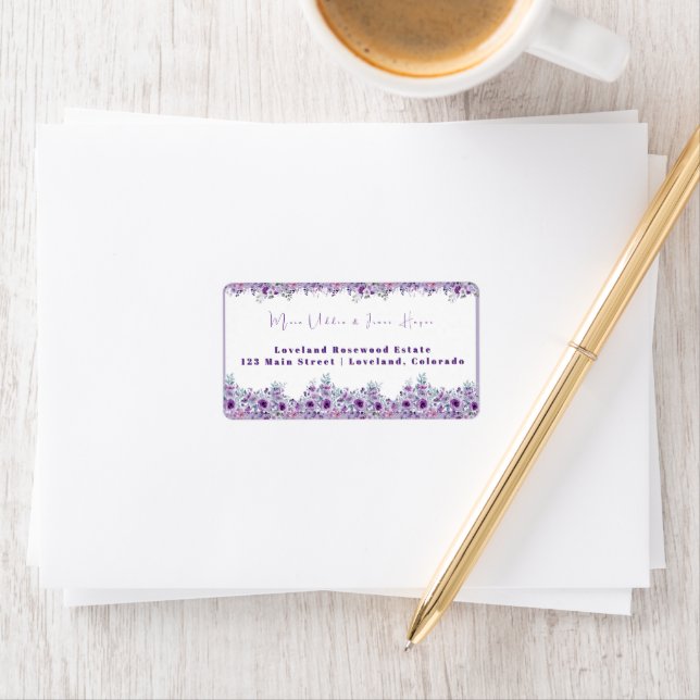 Elegant purple flower label (Insitu)