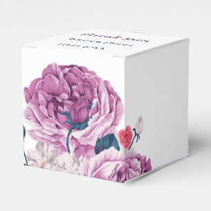 Elegant Purple Flower Personalised Wedding Favour Box