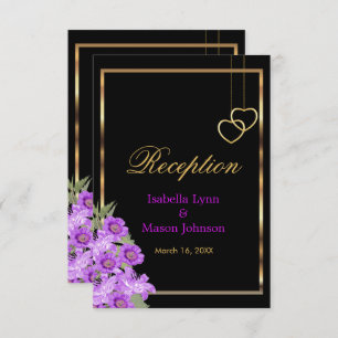 Elegant Purple Flower Wedding  - Reception Invitation