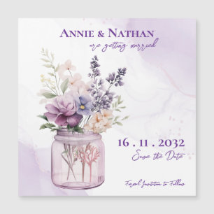 Elegant Purple Flowers In Mason Jar Floral Wedding