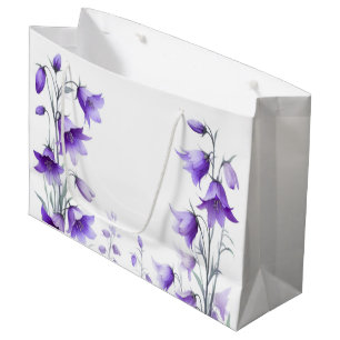 Elegant Purple Flowers Large Gift Bag