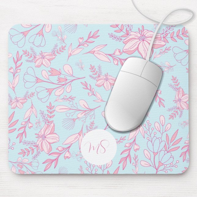 Elegant Purple Flowers Personalised Mouse Pad (Creator Uploaded)