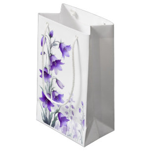 Elegant Purple Flowers Small Gift Bag